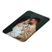 Retro Elegant Script Photo Wedding Save The Date  Magneet (Linkerzijde)