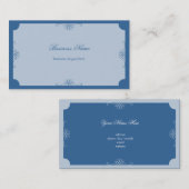 Retro Elegant Simple Dark Blue Business Visitekaartje (Voorkant / Achterkant)