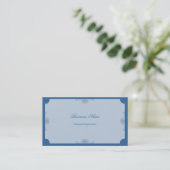 Retro Elegant Simple Dark Blue Business Visitekaartje (Staand voorkant)