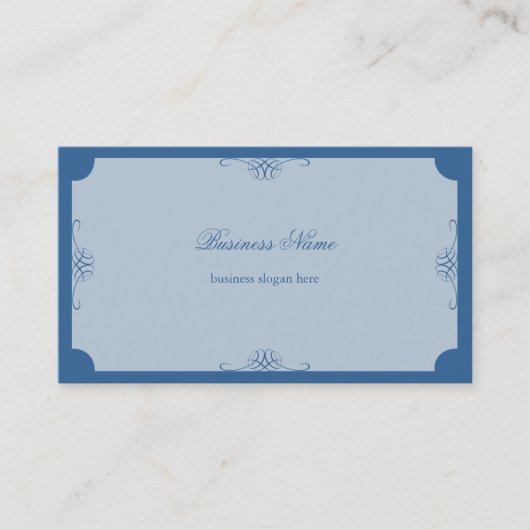 Retro Elegant Simple Dark Blue Business Visitekaartje (Voorkant)