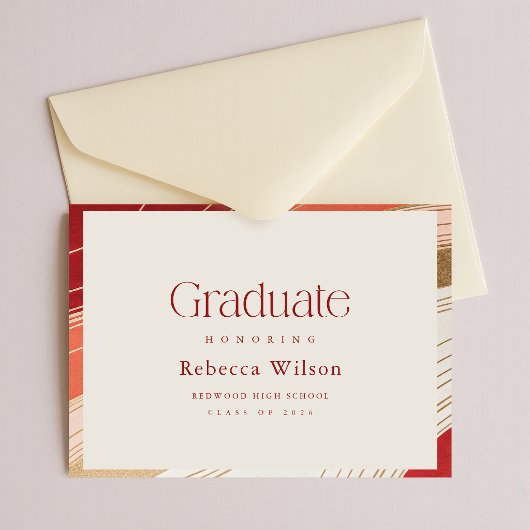 Retro Elegante Afstudeer Uitnodiging Afstuderen