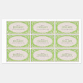  Retro Elegante Bloemen Groene Beige Lijst Labels (Vel)
