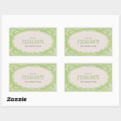  Retro Elegante Bloemen Groene Beige Lijst Rechthoekige Sticker (Vel)