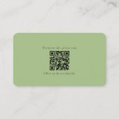  Retro Elegante Bloemen Groene Beige Lijst Visitekaartje (Achterkant)