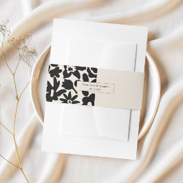 Retro Elegante Bloemen Huwelijksuitnodiging Belly  Uitnodigingen Wikkel