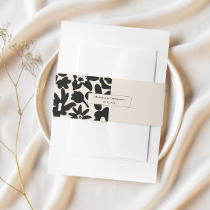 Retro Elegante Bloemen Huwelijksuitnodiging Belly Uitnodigingen Wikkel