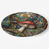 Retro elegante boheemse paddenstoelenbos papieren bordje (Gekanteld)