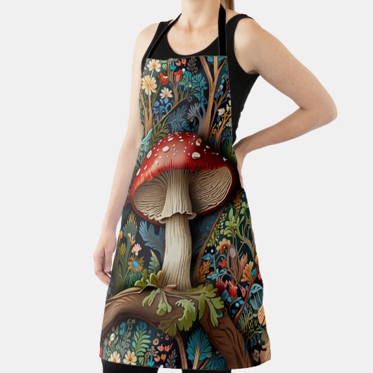 Retro elegante boheemse paddenstoelenbos schort (Insitu)