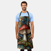 Retro elegante boheemse paddenstoelenbos schort (Gedragen)