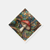 Retro elegante boheemse paddenstoelenbos servet (Hoek)