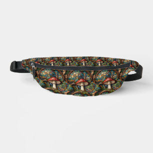Retro elegante bohemian paddenstoel bospatroon heuptasje