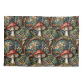 Retro elegante bohemian paddenstoel bospatroon kussensloop (Achterkant)