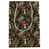 Retro elegante bohemian paddenstoel bospatroon medium cadeauzakje (Voorkant)