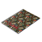 Retro elegante bohemian paddenstoel bospatroon notitieboek (Linkerzijde)