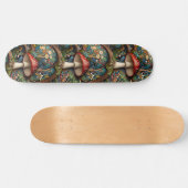 Retro elegante bohemian paddenstoel bospatroon persoonlijk skateboard (Horizontaal)
