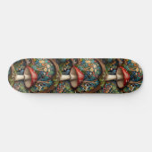 Retro elegante bohemian paddenstoel bospatroon persoonlijk skateboard (Horizontaal)