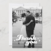 Retro Elegante bruiloft Bedankkaart (Voorkant)