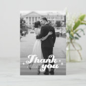 Retro Elegante bruiloft Bedankkaart (Staand voorkant)