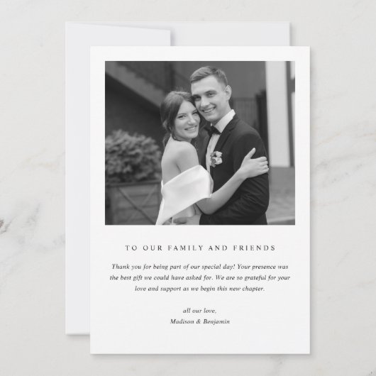 Retro Elegante bruiloft Bedankkaart (Achterkant)