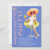 Retro Elegante Cocktails Bachelorette Party Kaart (Voorkant)