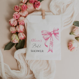 Retro Elegante Coquette Roze Strik Bruidsmeisje Fe Bedankzakje