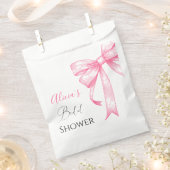 Retro Elegante Coquette Roze Strik Bruidsmeisje Fe Bedankzakje (Geknipt)