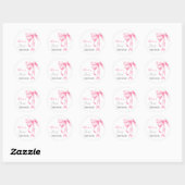 Retro Elegante Coquette Roze Strik Bruidsmeisjesfe Ronde Sticker (Vel)