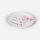 Retro Elegante Coquette Roze strik Vrijgezellenfee Papieren Bordje (Gekanteld)