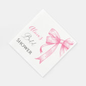 Retro Elegante Coquette Roze strik Vrijgezellenfee Servet (Hoek)