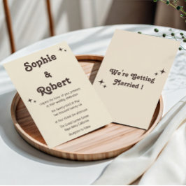 Retro Elegante Minimalistische Typografie Trouwen Kaart