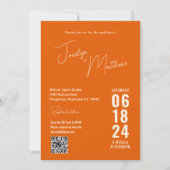 Retro Elegante Moderne Bloem Oranje Kaart (Voorkant)