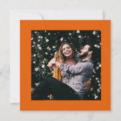 Retro Elegante Moderne Bloemendesign Oranje Bewaar Kaart (Achterkant)