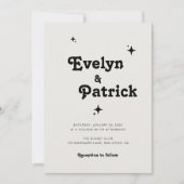 Retro Elegante Moderne Minimalistische Fotobruilof Kaart (Voorkant)