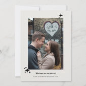 Retro Elegante Moderne Minimalistische Fotobruilof Kaart (Achterkant)