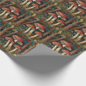 Retro elegante paddenstoelenbos cadeaupapier (Hoek)