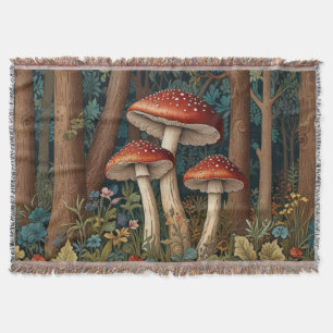 Retro elegante paddenstoelenbos deken