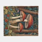 Retro elegante paddenstoelenbos fleece deken (Voorkant (Horizontaal))