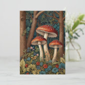 Retro elegante paddenstoelenbos kaart (Staand voorkant)