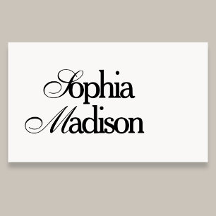 Retro Elegante Serif Schrift Wit Visitekaartje