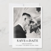 Retro Elegante Trouwfoto Save the Date (Voorkant)