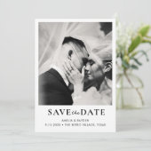 Retro Elegante Trouwfoto Save the Date (Staand voorkant)