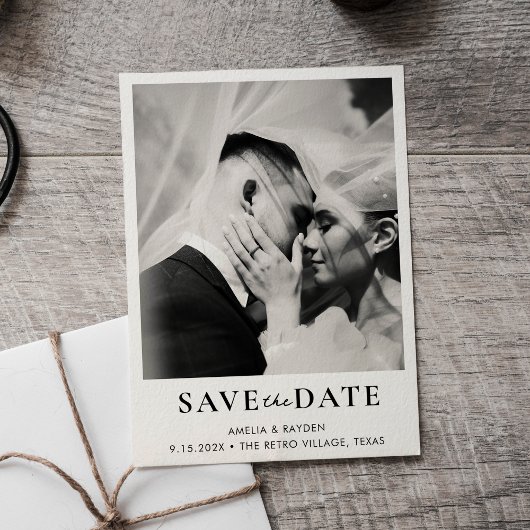 Retro Elegante Trouwfoto Save the Date