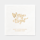 Retro Elegante vrolijke en heldere glamour kerstty Folie Servetten (Voorkant)