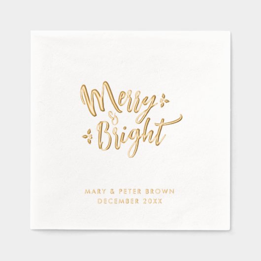 Retro Elegante vrolijke en heldere glamour kerstty Folie Servetten (Voorkant)