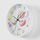 Retro elegante waterverf Donut acryl wandklok (Hoek)