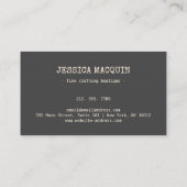  retro elegante zwarte rand beige visitekaartje (Achterkant)