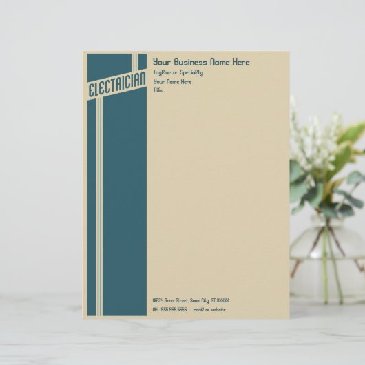 retro-elektricien briefhoofd (Staand voorkant)