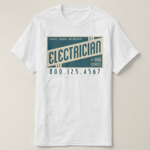 retro-elektricien t-shirt