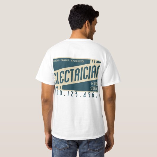 retro-elektricien t-shirt (Achterkant volledig)