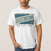retro-elektricien t-shirt (Voorkant)